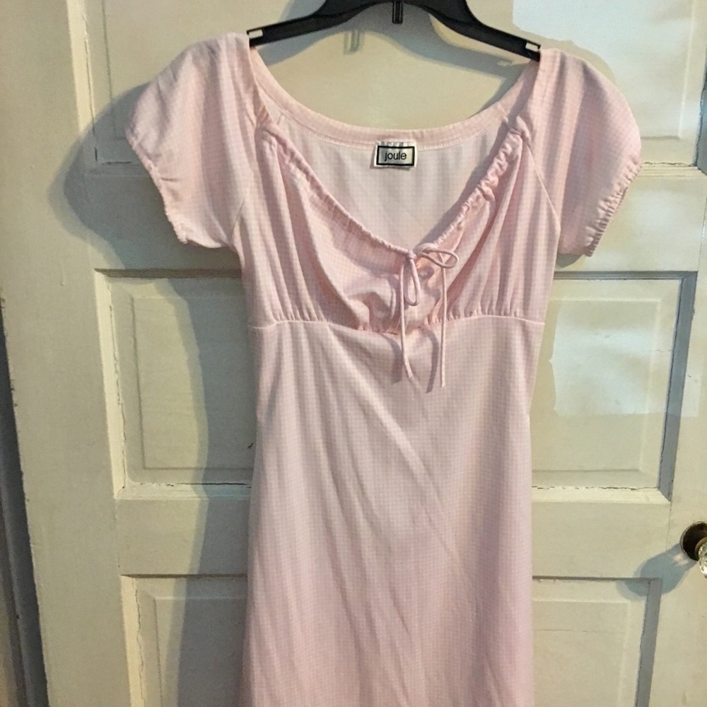 Summer pink gingham dress